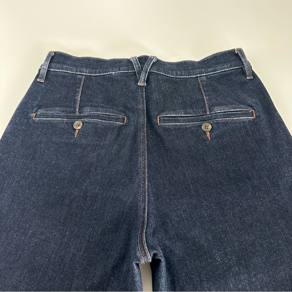Veronica Beard Crosbie Indigo Rinse High-Rise Wide-Leg Trousers Jeans 28 Dark - Picture 5 of 12